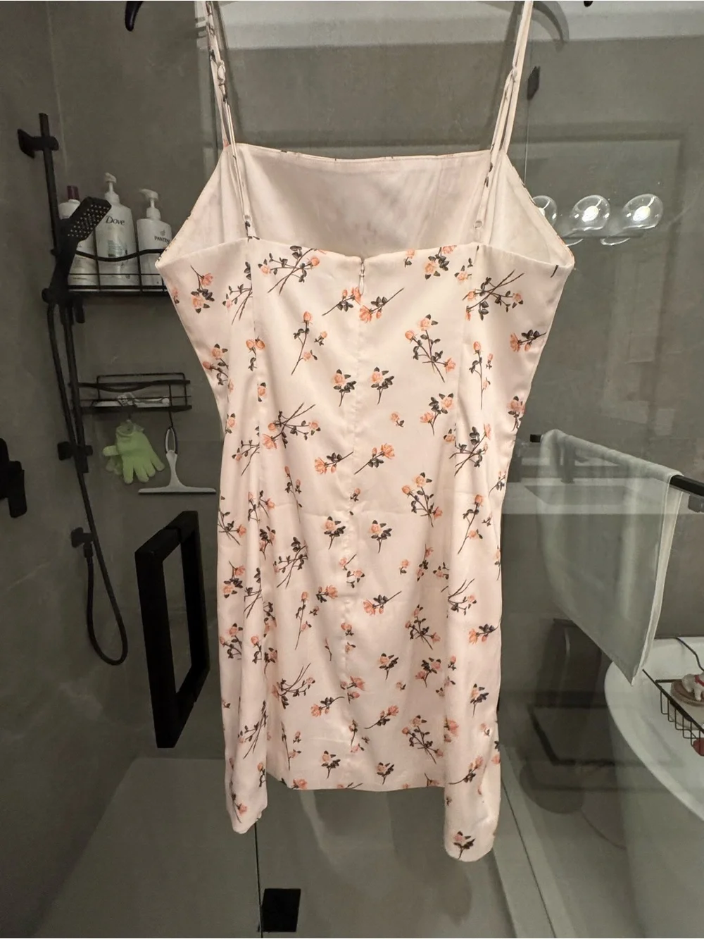 Sunday Best Cream Slip Dress with Peach Floral Print - Picture 4 of 5
